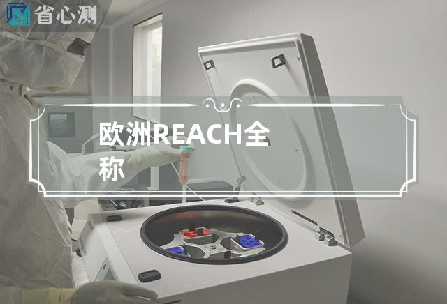 欧洲REACH全称