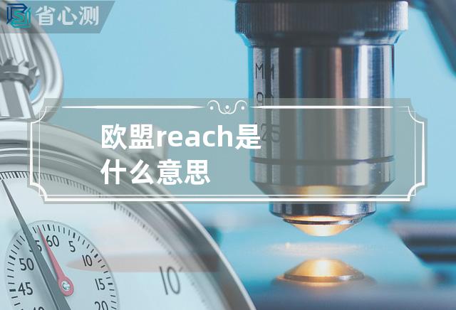 欧盟reach是什么意思