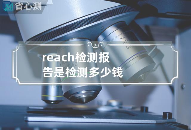 reach检测报告是检测多少钱