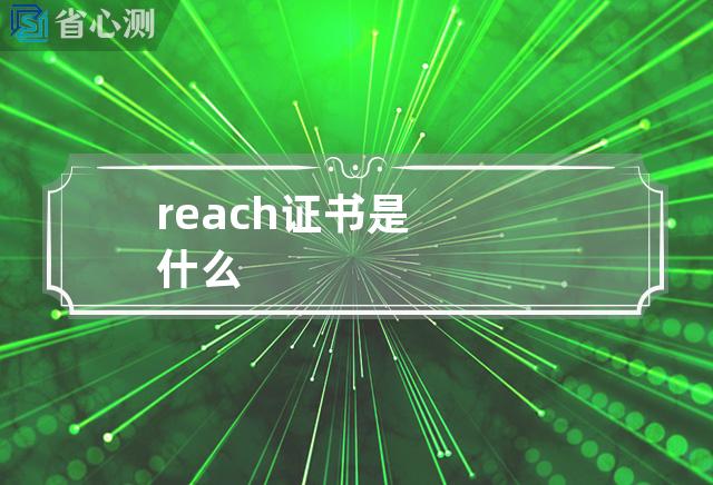 reach证书是什么