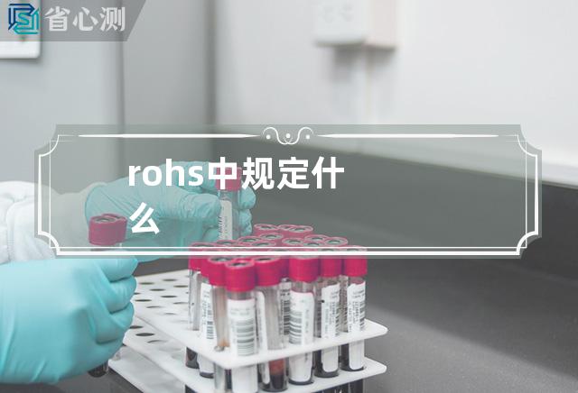 rohs中规定什么