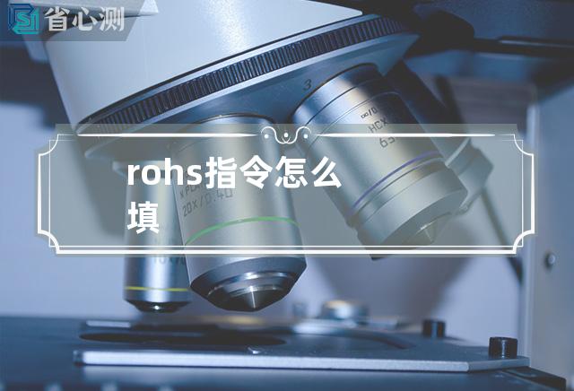 rohs指令怎么填