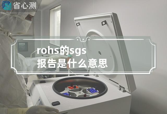 rohs 的 sgs 报告是什么意思