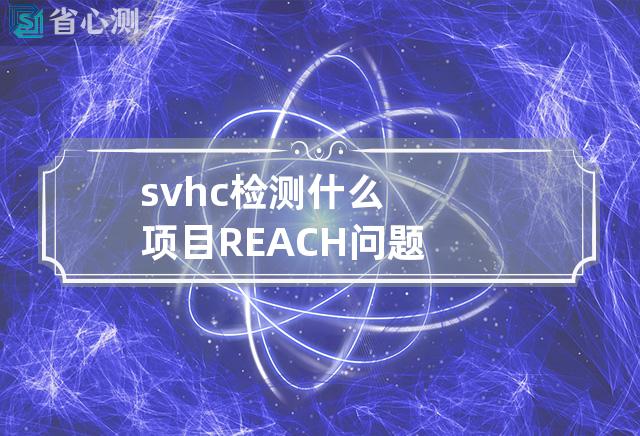 svhc检测什么项目REACH问题